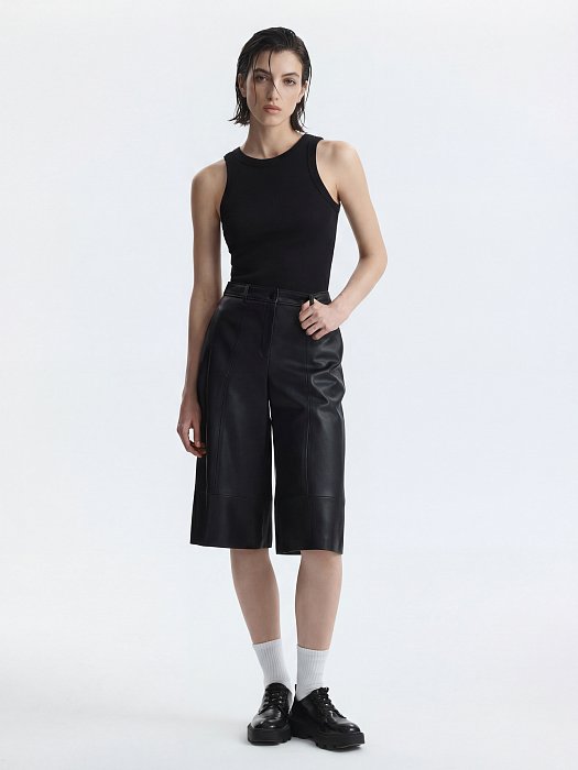 Широкие шорты из экокожи : фото №2