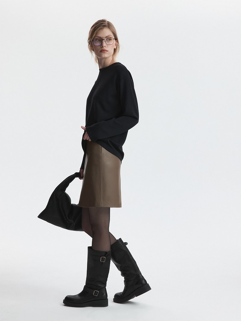 Мини-юбка из экокожи