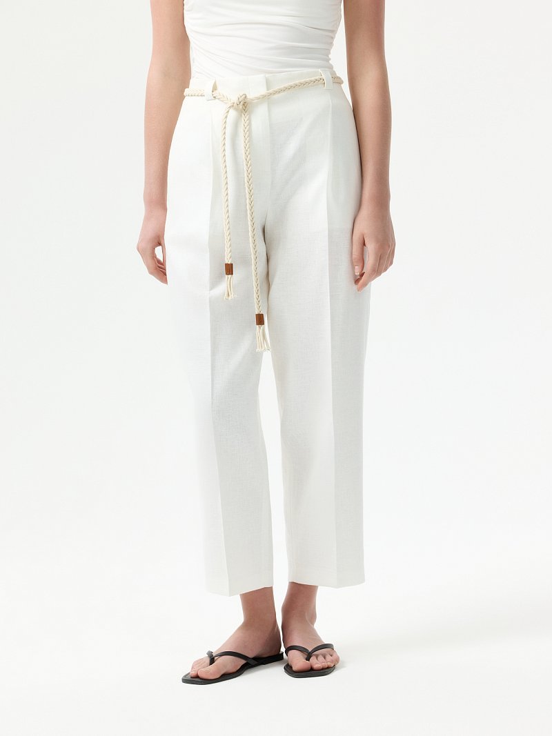 Укороченные брюки изо льна