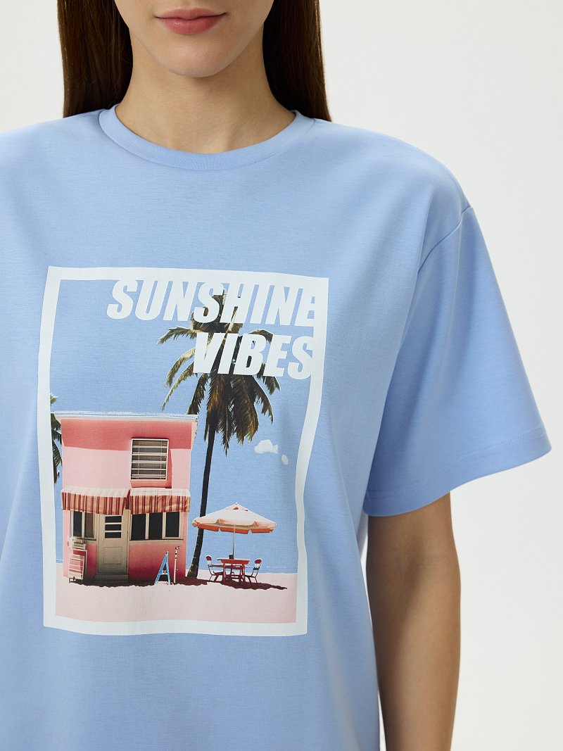 Футболка из хлопка с рисунком