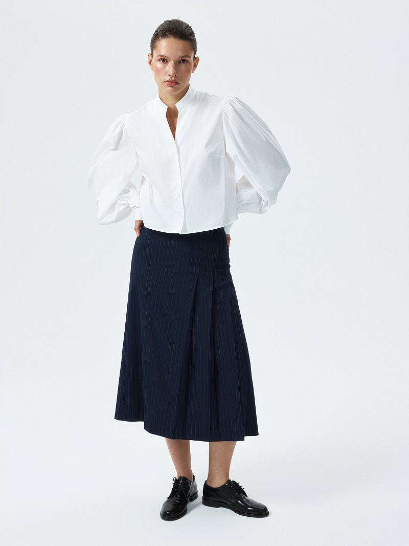 Юбка в полоску со складками