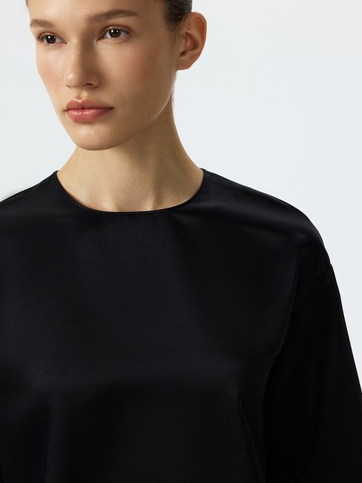 Атласная блуза на молнии: фото №3