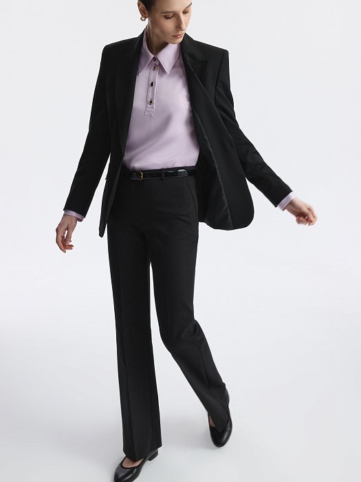 Атласная блуза-поло (Р158): фото №2