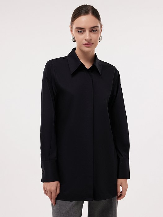 Удлиненная рубашка из хлопка: фото №2