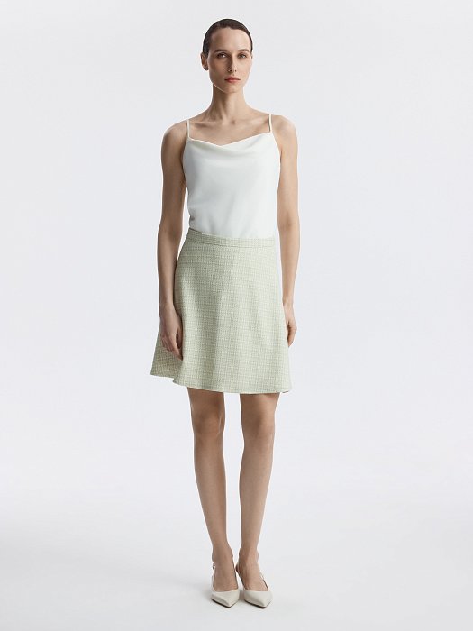 Расклешенная юбка из твида: фото №2