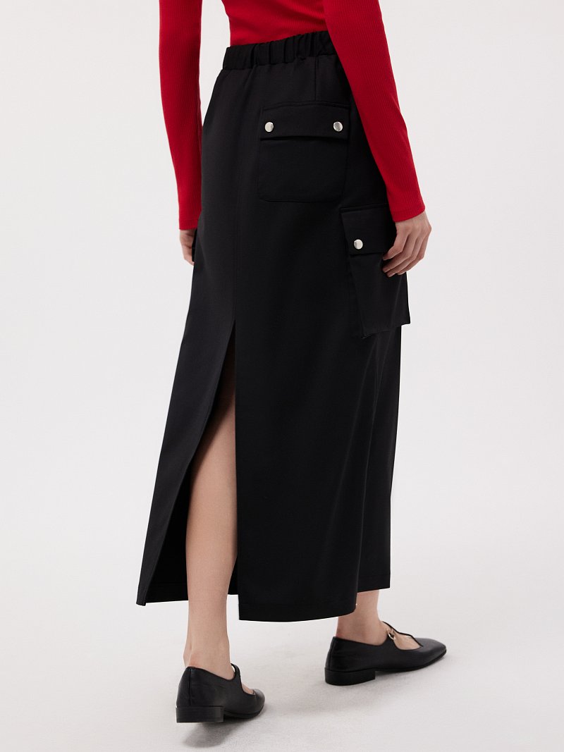 Юбка-карго из костюмной ткани