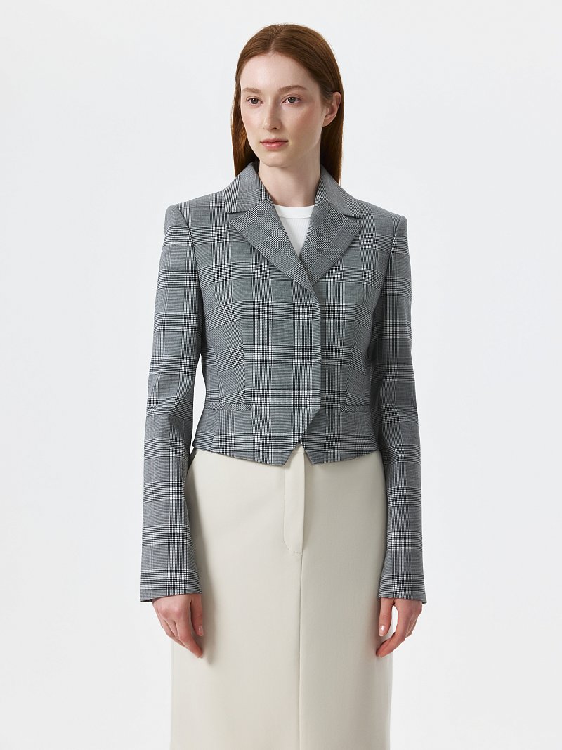 Укороченный жакет в клетку