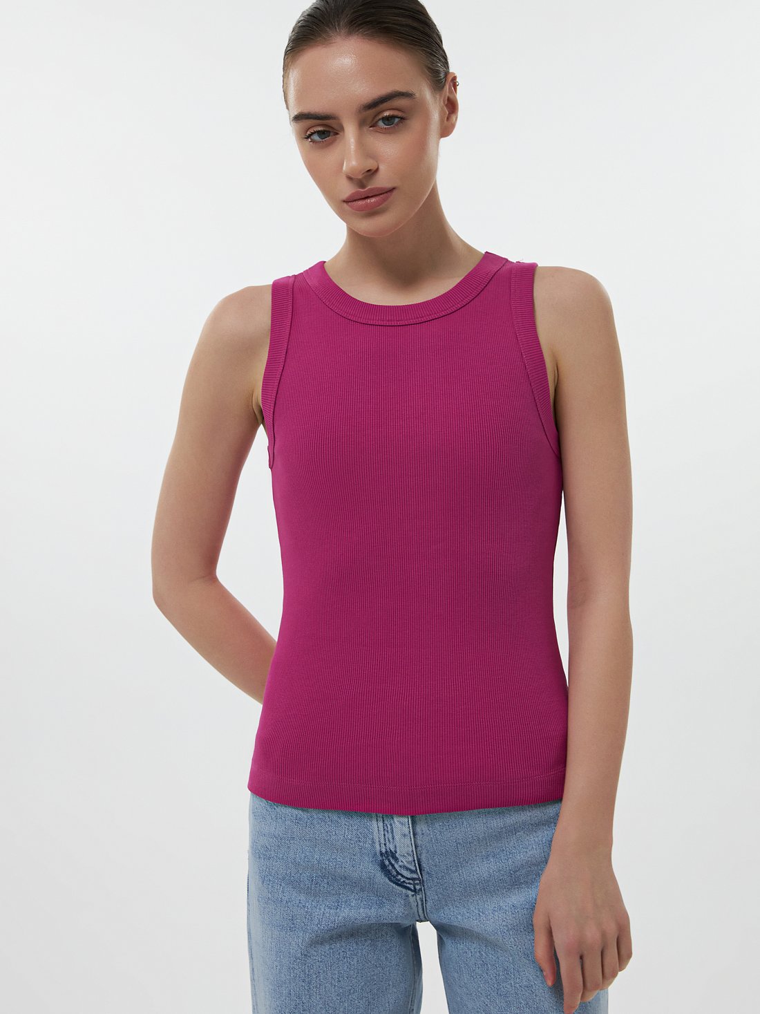 Однотонный топ из хлопка: фото №1