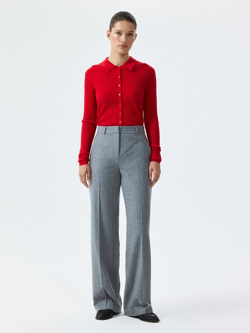 Брюки из фланели в полоску