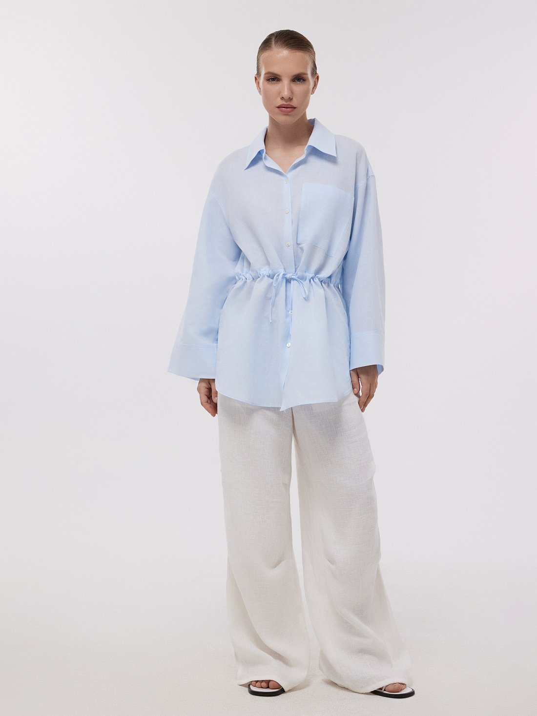 Блуза льняная на кулиске: фото №1