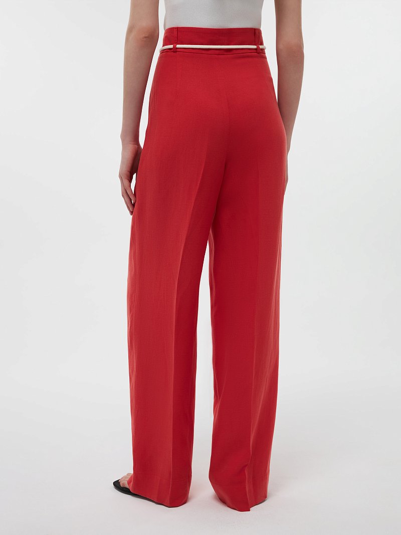 Удлиненные брюки со льном