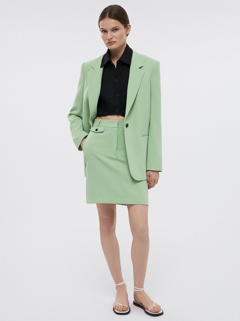 Прямая юбка с карманами