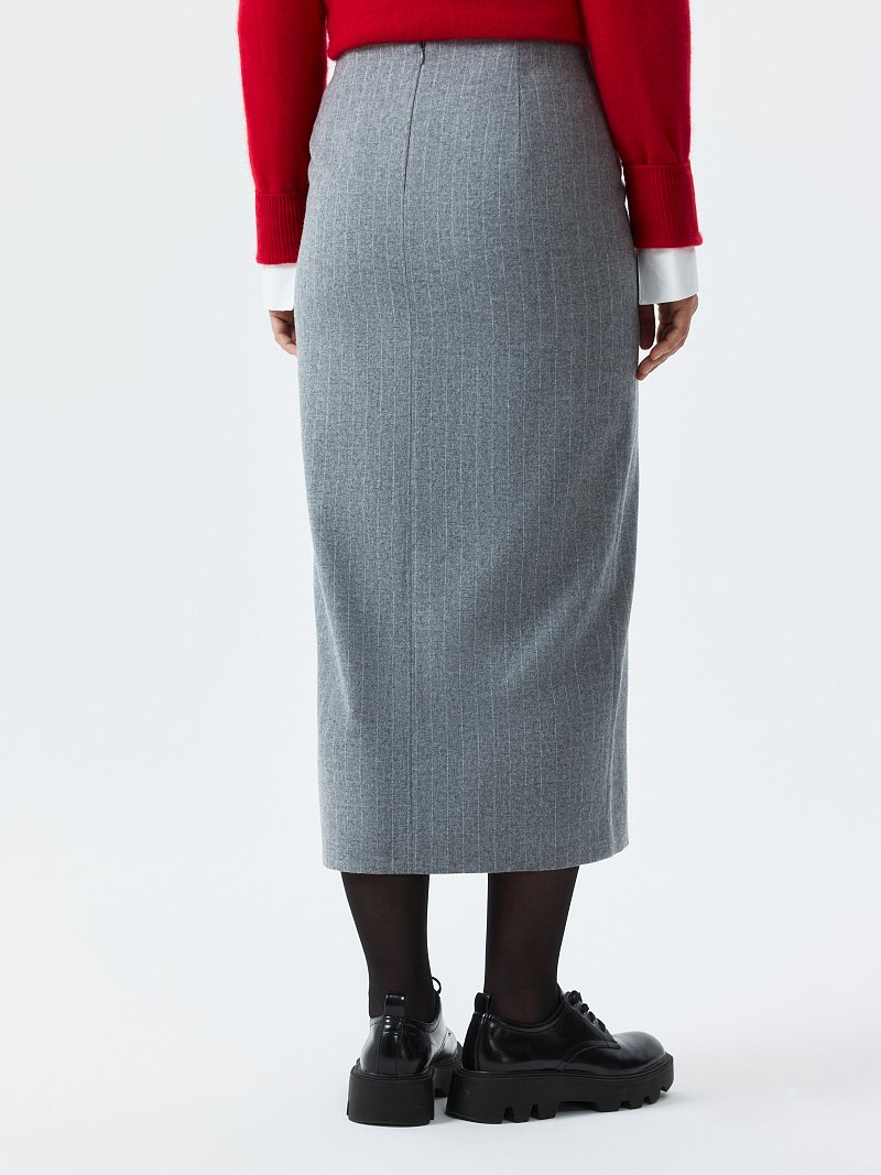 Юбка-макси из фланели в полоску