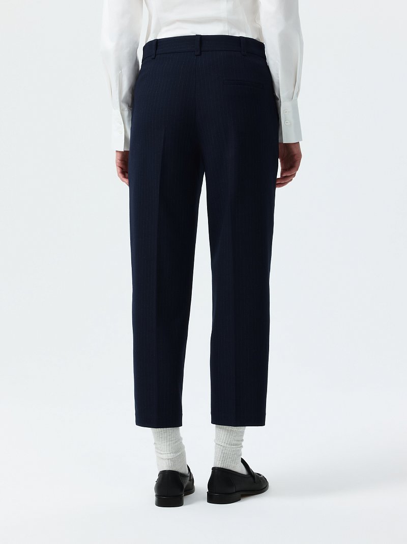 Укороченные брюки в полоску