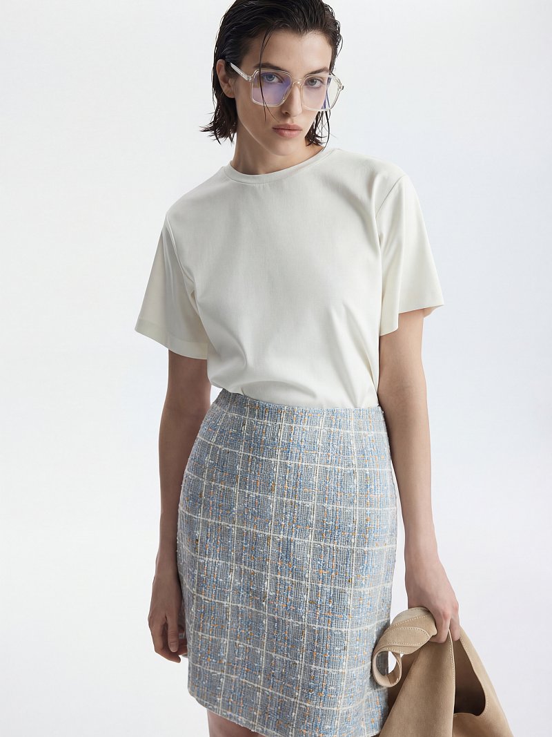 Костюмная мини-юбка из твида