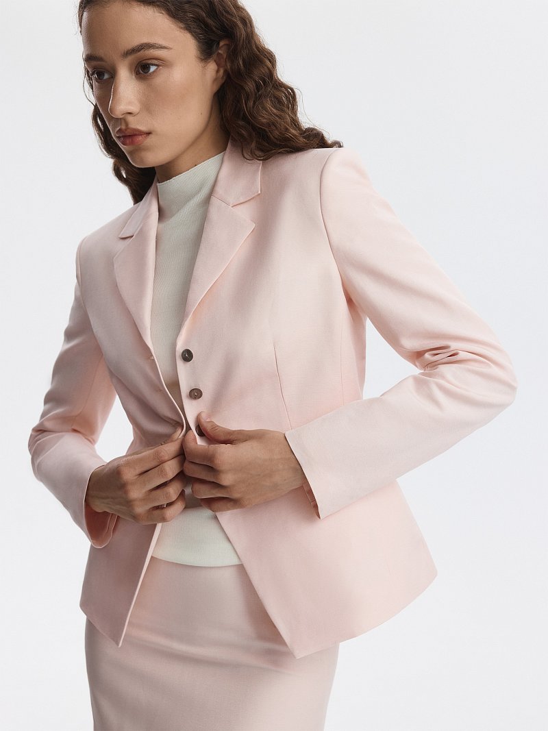 Приталенный жакет со льном (Р158)