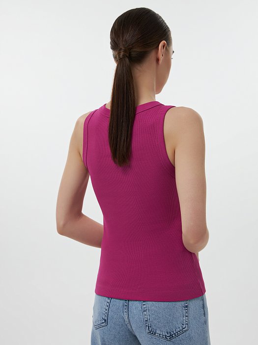 Однотонный топ из хлопка: фото №3