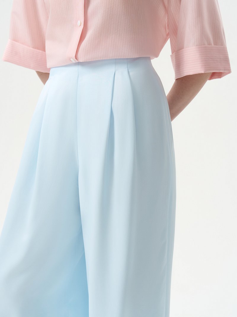 Атласные брюки-палаццо