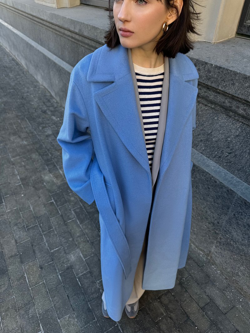 Пальто-халат из смесовой шерсти