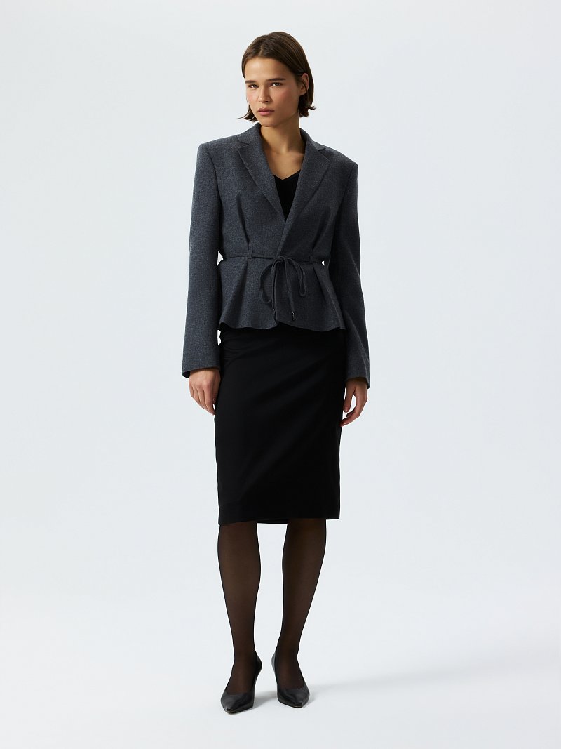 Жакет из фланели с поясом (Р158)