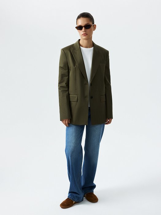 Прямой жакет из хлопка: фото №7