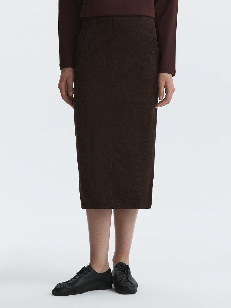 Вельветовая юбка-миди