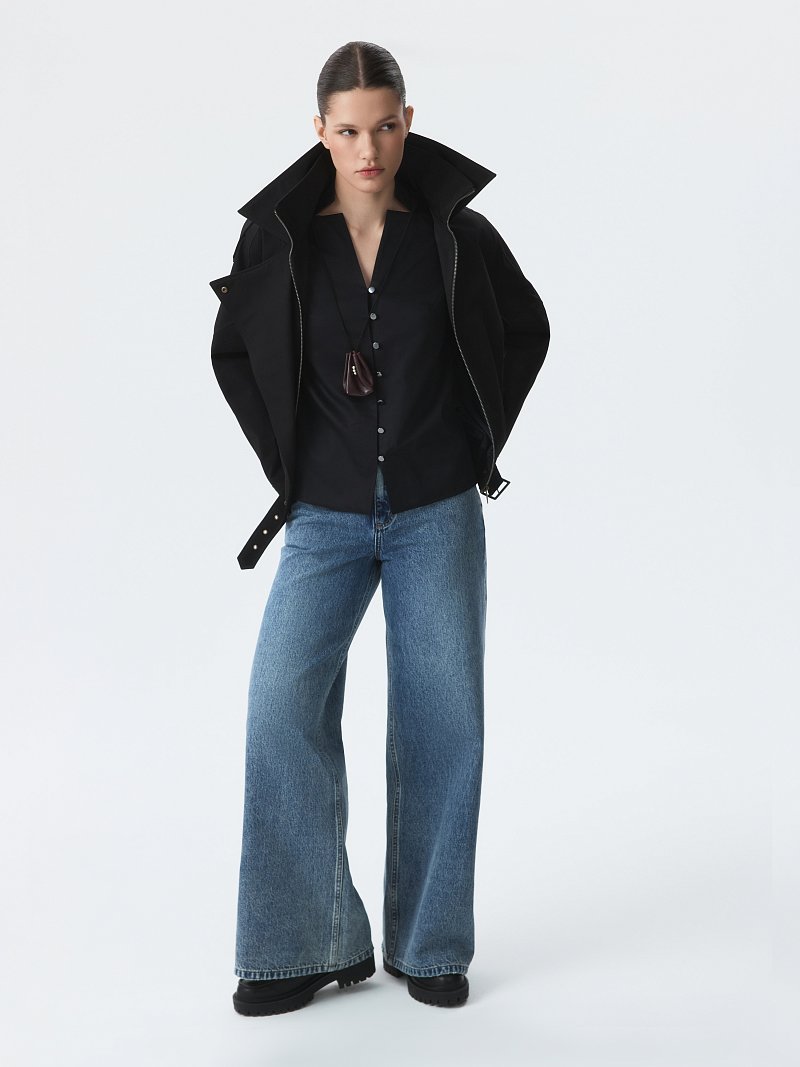 Хлопковая блуза без рукавов