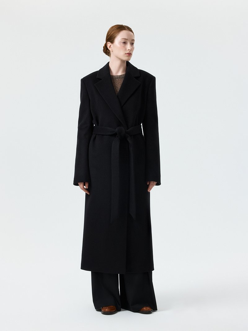 Прямое пальто из шерсти и кашемира (Р158)