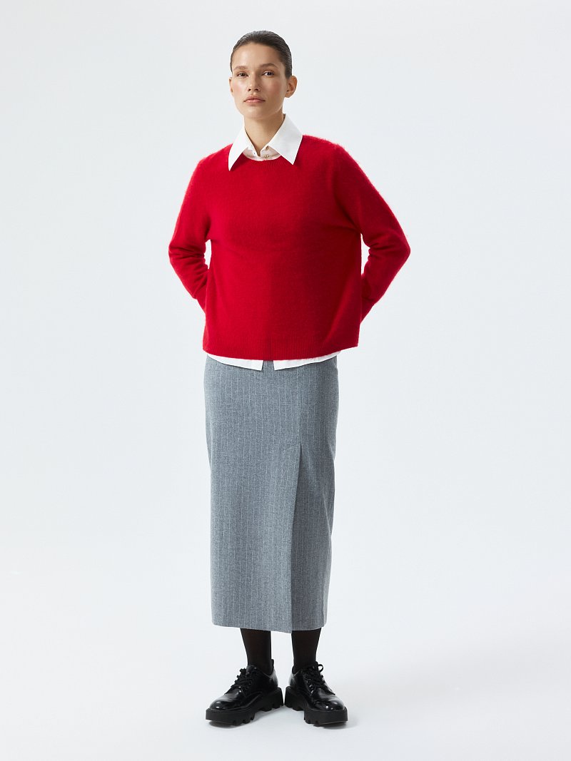 Юбка-макси из фланели в полоску