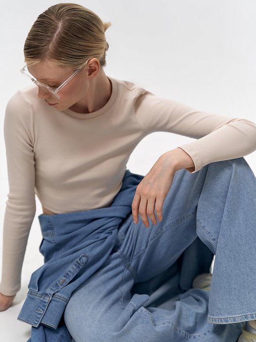 Укороченный лонгслив из хлопка : фото №7