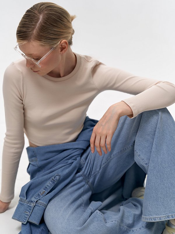 Укороченный лонгслив из хлопка 