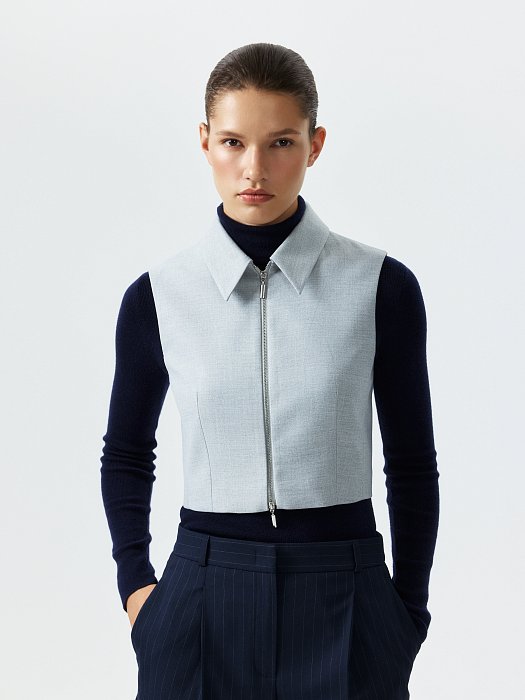 Костюмный жилет на молнии: фото №3