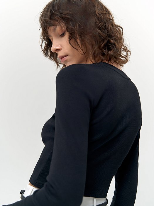 Укороченный лонгслив из хлопка : фото №2