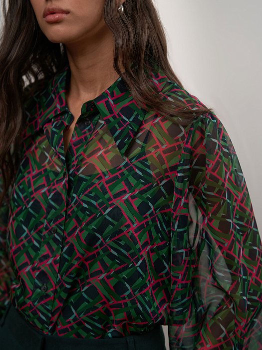 Блуза из шифона с принтом: фото №4