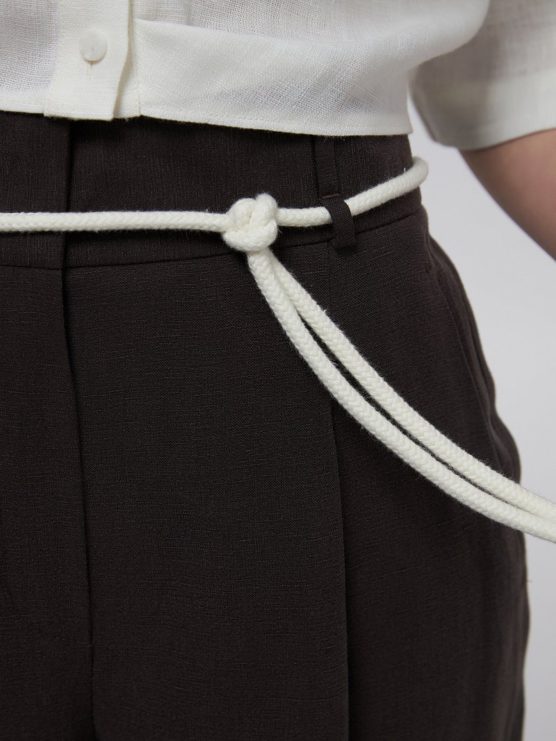 Удлиненные брюки со льном