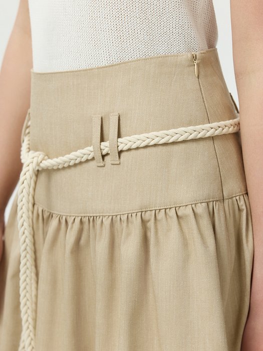 Расклешенная юбка со льном: фото №3