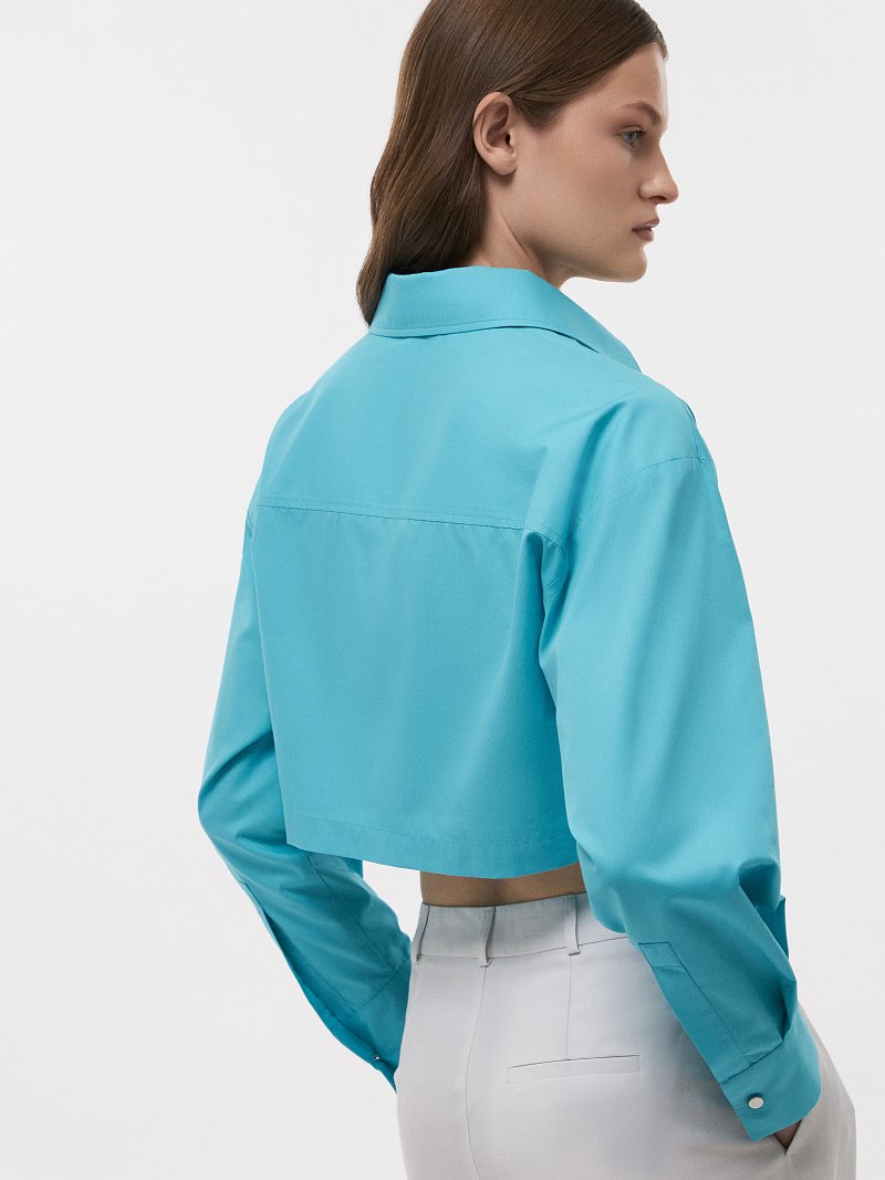 Укороченная рубашка со шнуровкой