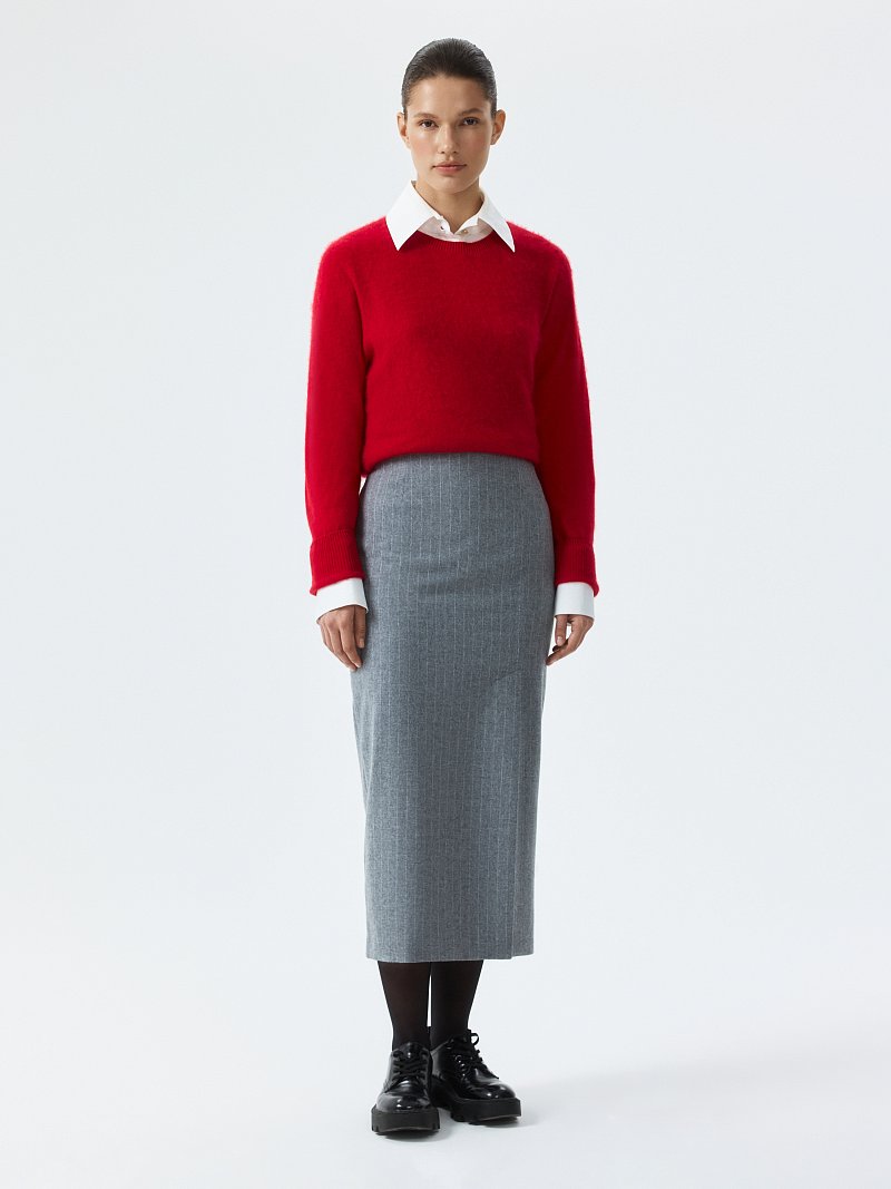 Юбка-макси из фланели в полоску