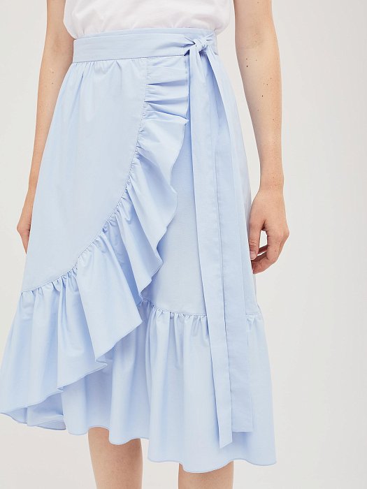 Хлопковая юбка на запах с оборкой: фото №6