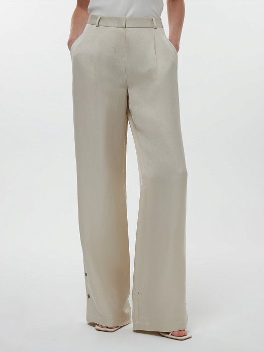 Широкие брюки с хлястиками: фото №2