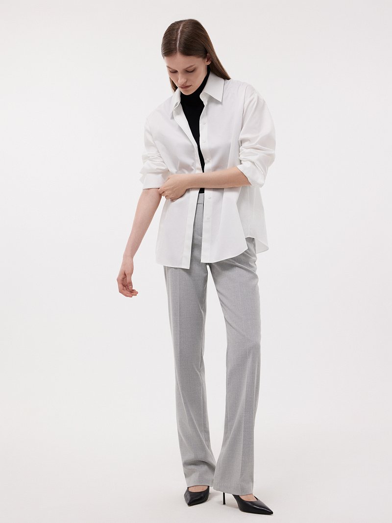 Прямые брюки с высокой посадкой