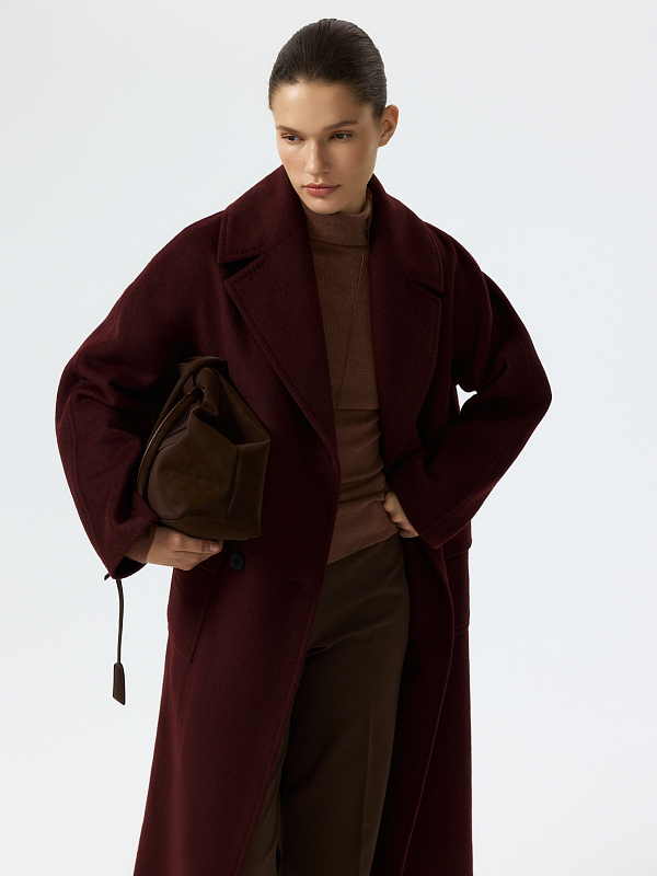 Свободное пальто с шерстью