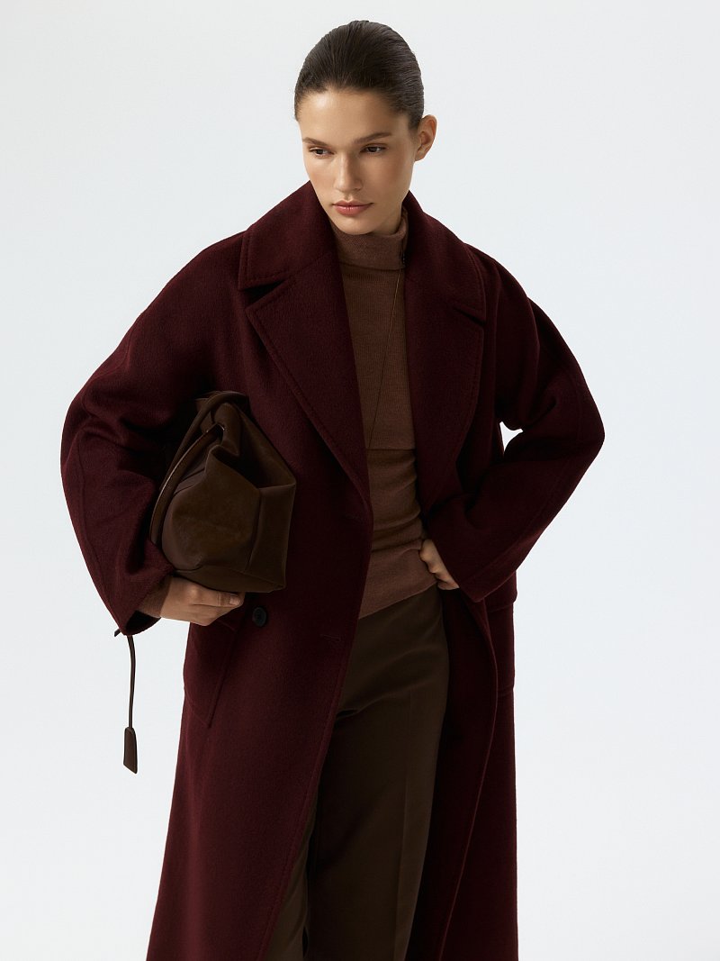 Свободное пальто с шерстью