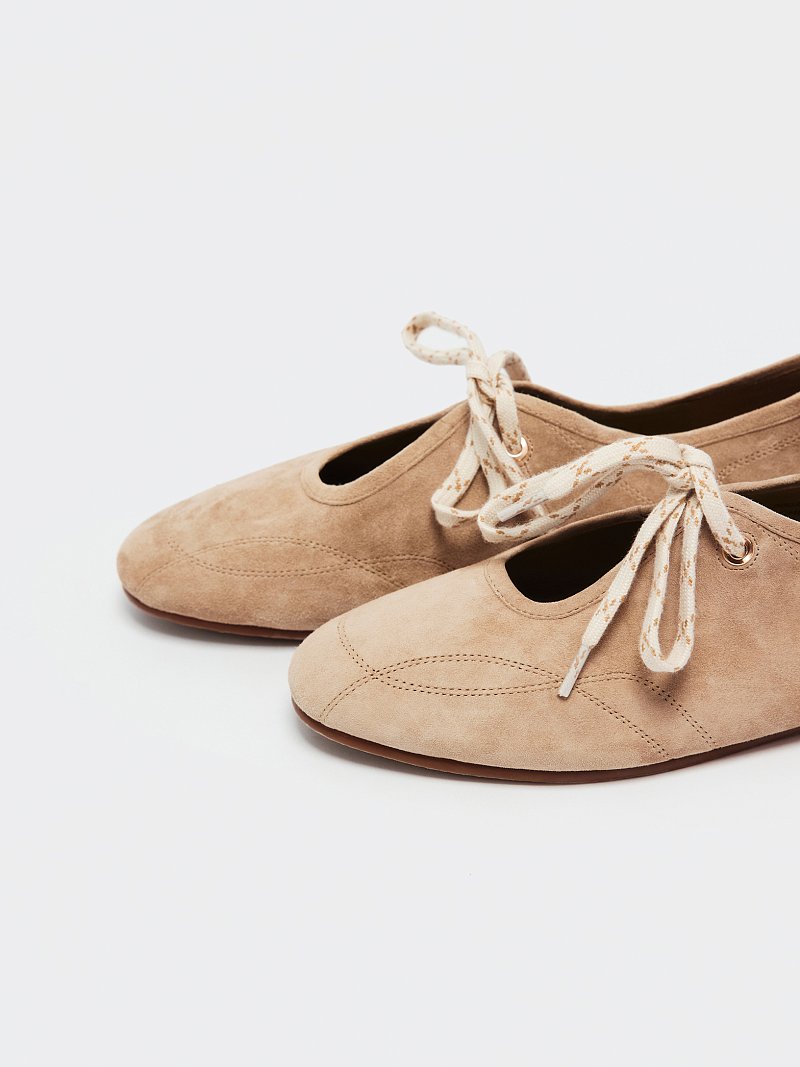 Балетки из натуральной замши