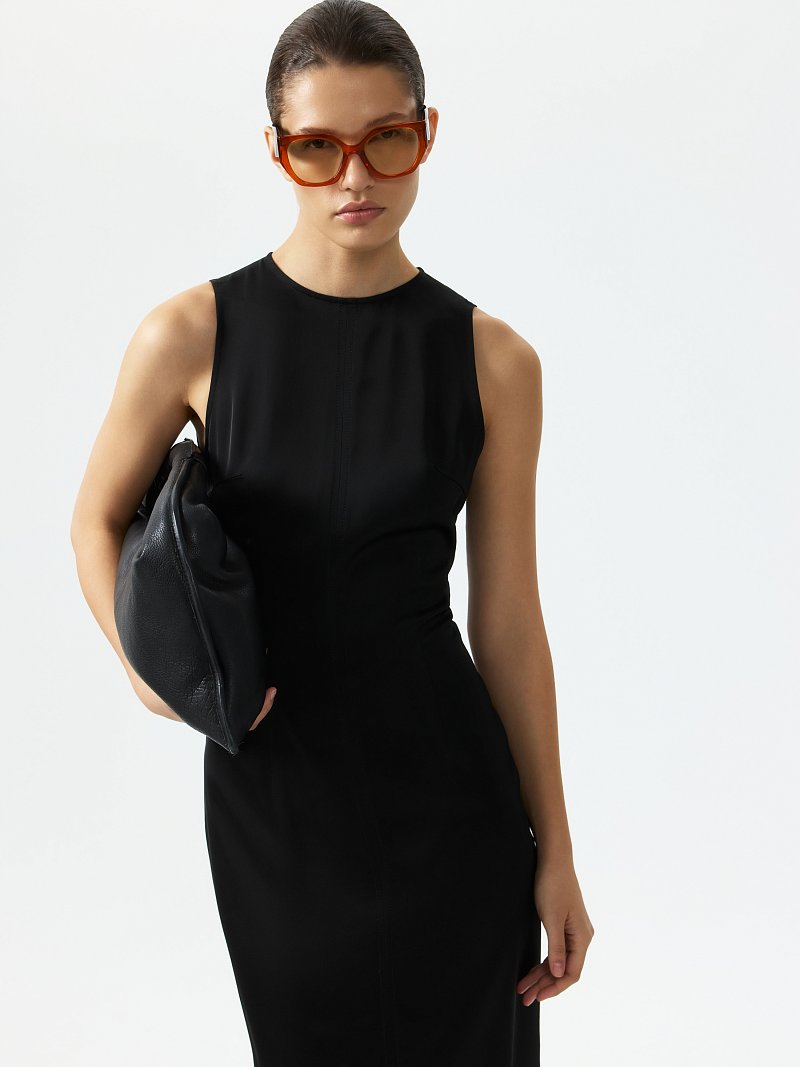 Атласное платье-макси