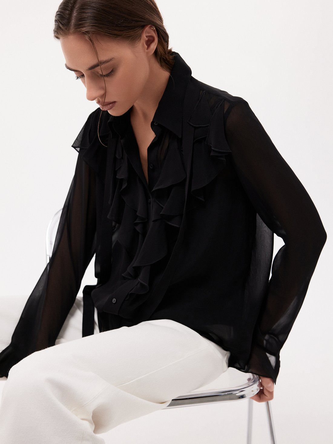 Блуза со съемным бантом: фото №1