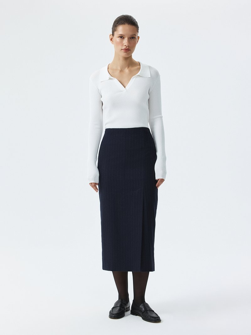 Юбка-макси из фланели в полоску