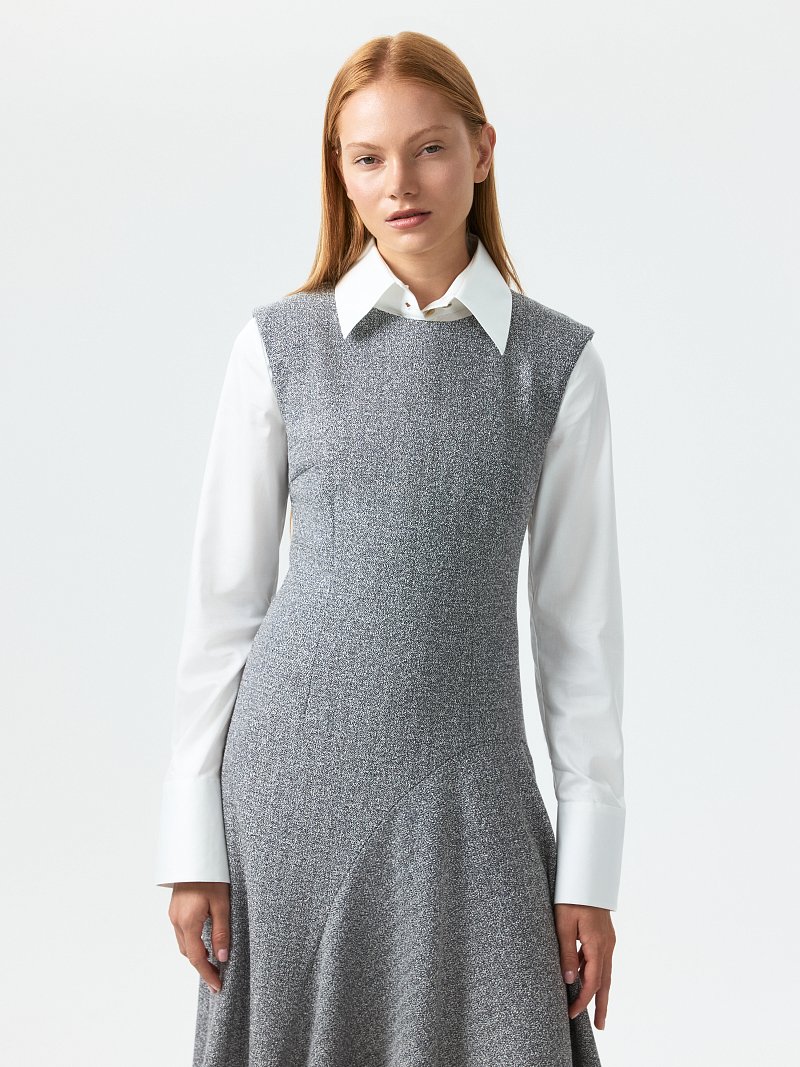 Трикотажное платье с асимметричной юбкой (Р158)