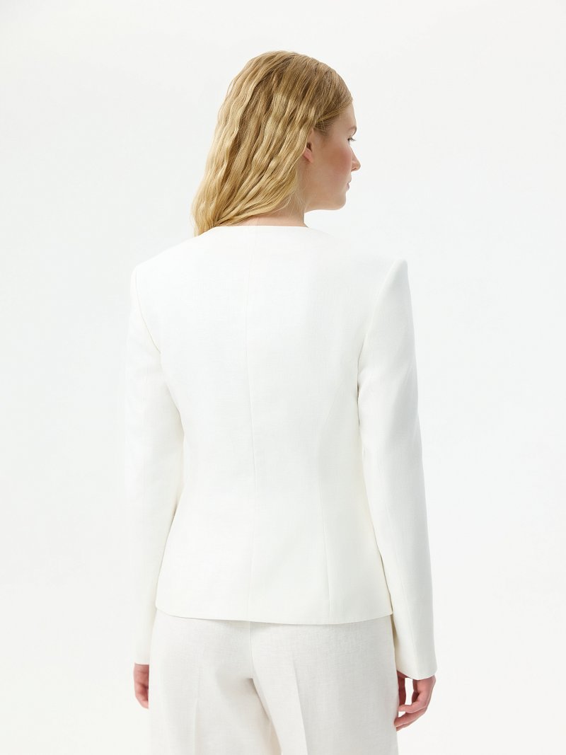 Приталенный жакет изо льна (Р158)