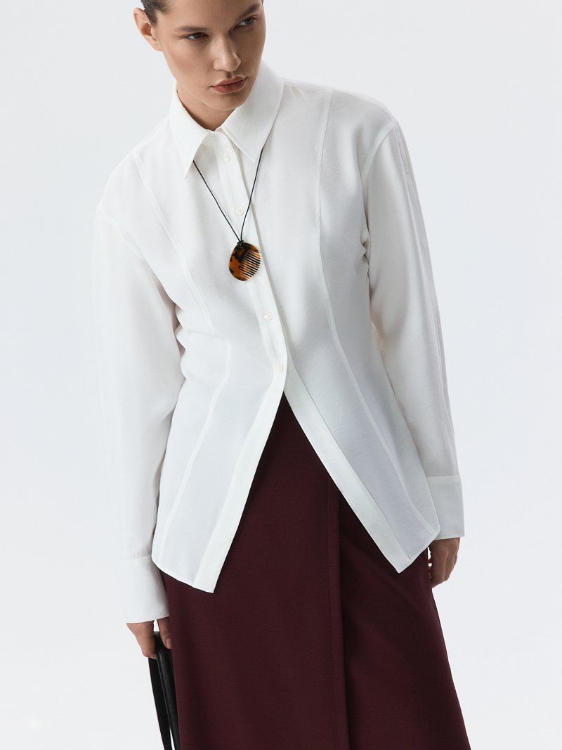 Приталенная рубашка из вискозы